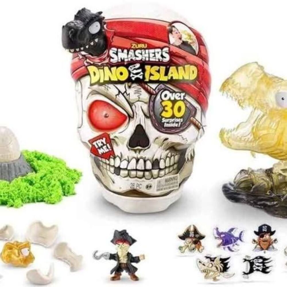 Great for Easter Gift! NEW & Sealed! 30+ Surprises! Guru Smashers Dino Island